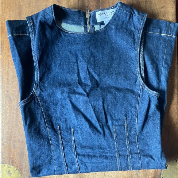 Derek Lam 10 Crosby Devan Denim Shift Mini Dress in Hudson - Picture 4 of 4